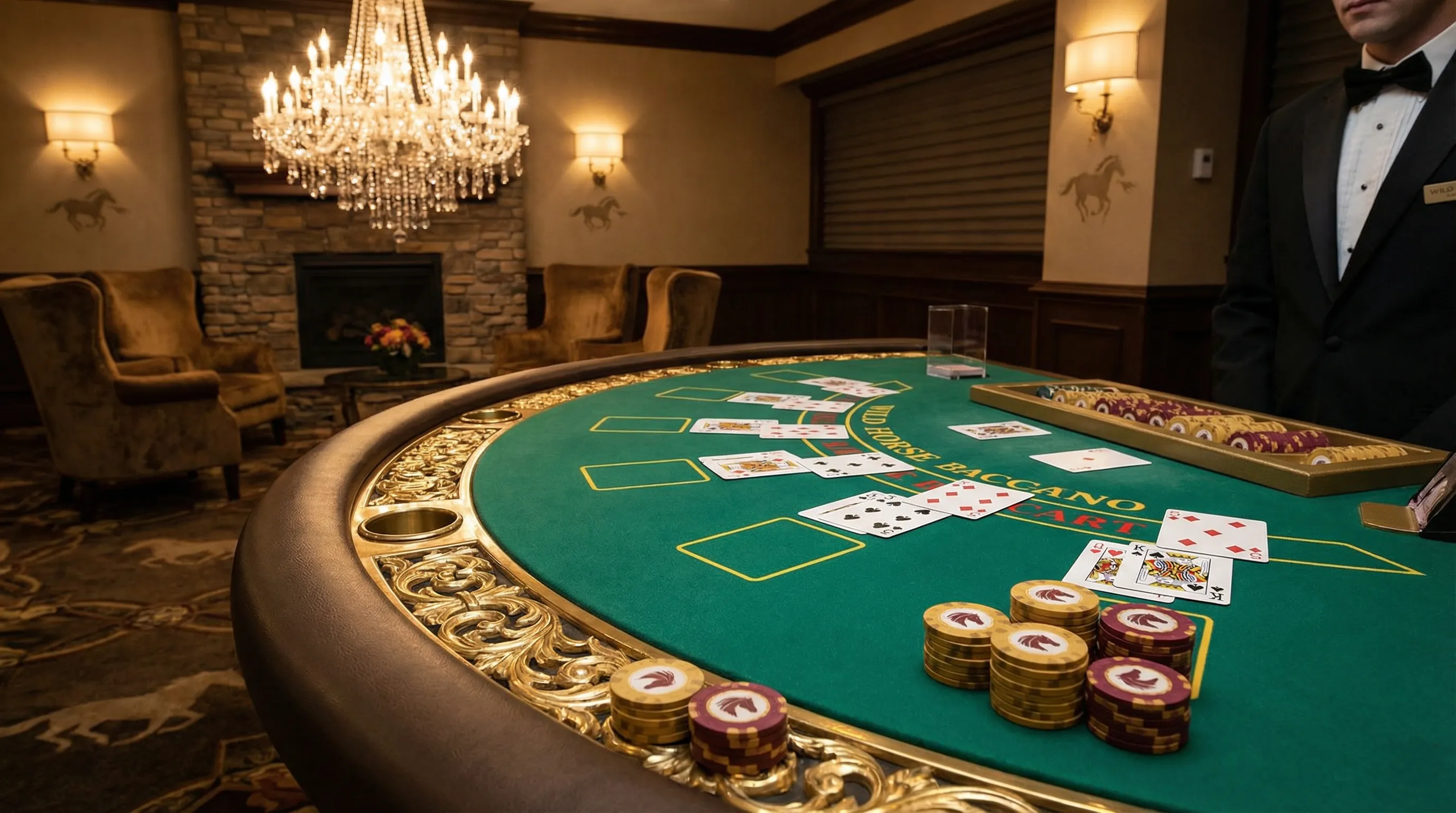 Mesa de bacará elegante no galerabet