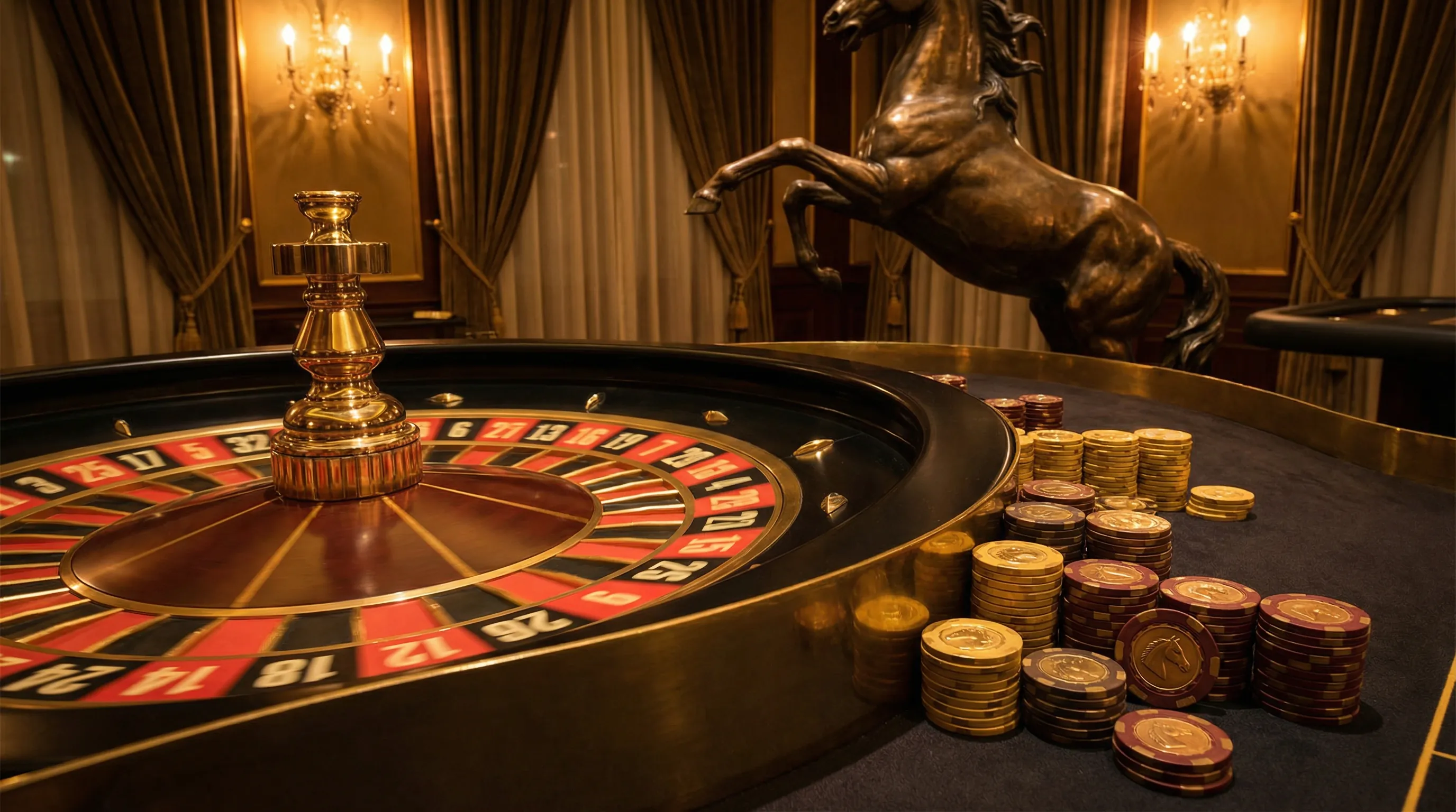 Roleta europeia dourada no cassino galerabet